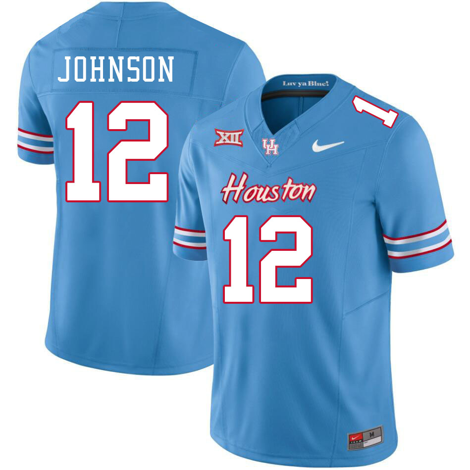 Houston Cougars #12 Stephon Johnson College Football Jerseys Stitched Sale-Oilers